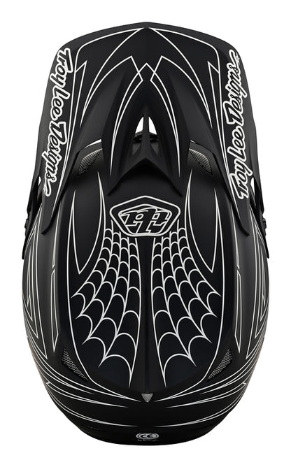 Troy Lee Designs D3 Fiberlite Full Face Helmet - Spider Stripe - Black