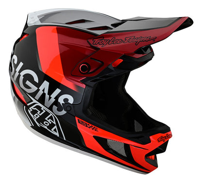 Troy Lee Designs D4 Composite Full Face Helmet - MIPS - Qualifier - Silver-Red - 2022 Silver - Red X-Small 