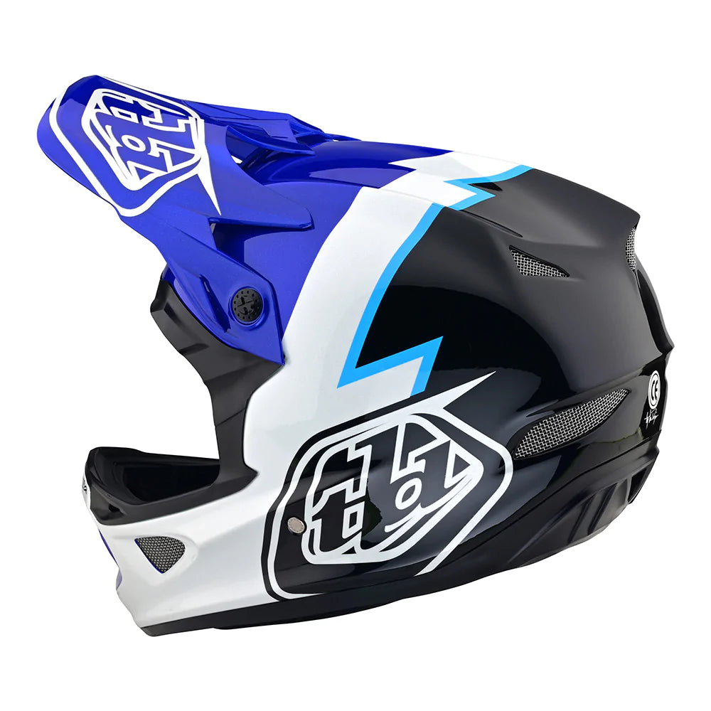 Troy Lee Designs D3 Fiberlite Full Face Helmet No MIPS - Volt - Blue - 2023
