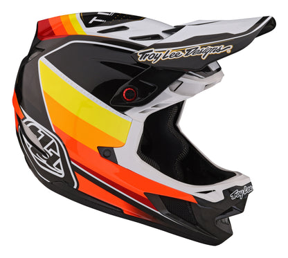 Troy Lee Designs D4 Carbon Full Face Helmet with MIPS - Reverb - Black-White - 2023