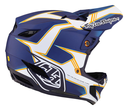 Troy Lee Designs D4 Composite Full Face Helmet with MIPS - Matrix - Blue - 2023