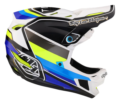 Troy Lee Designs D4 Composite Full Face Helmet with MIPS - Reverb - White-Blue