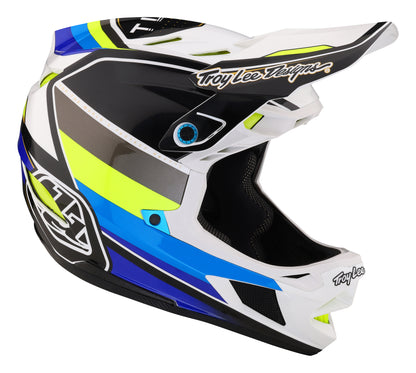 Troy Lee Designs D4 Composite Full Face Helmet with MIPS - Reverb - White-Blue