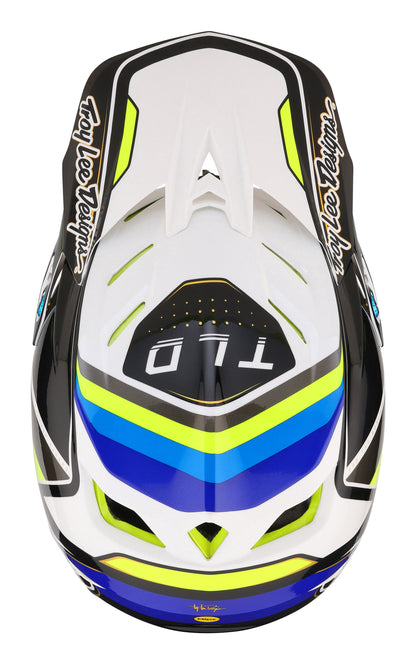 Troy Lee Designs D4 Composite Full Face Helmet with MIPS - Reverb - White-Blue