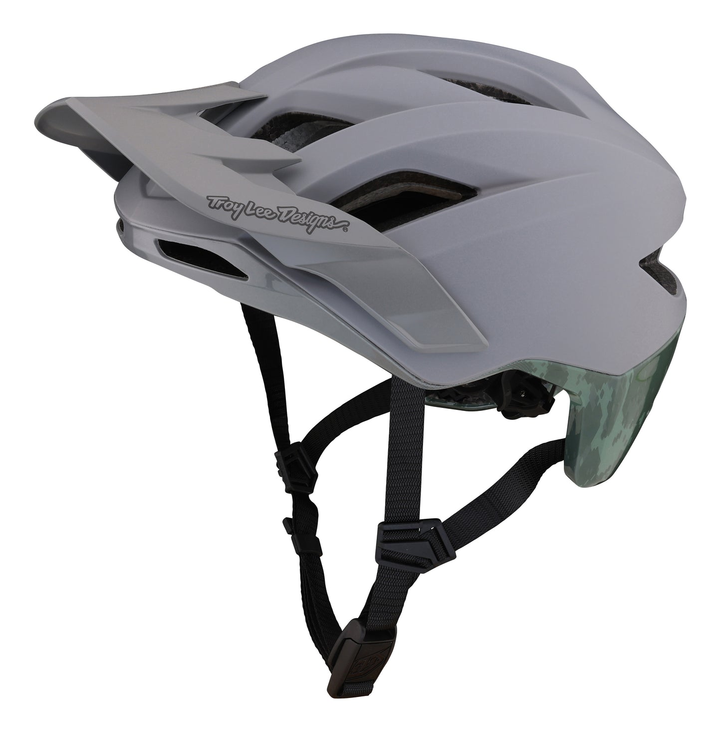 Troy Lee Designs Flowline SE MTB Helmet with MIPS - Radian Camo - Gray-Army Green