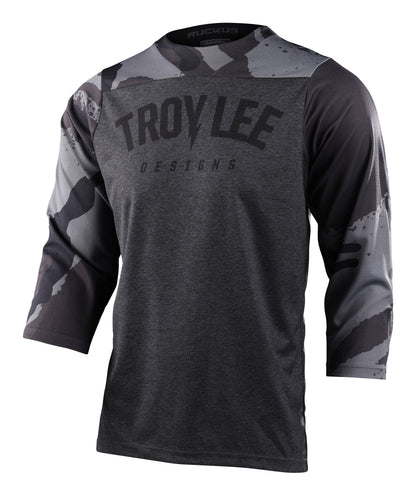 Troy Lee Designs Ruckus 3/4 Sleeve MTB Jersey - Camber Camo - Black Heather