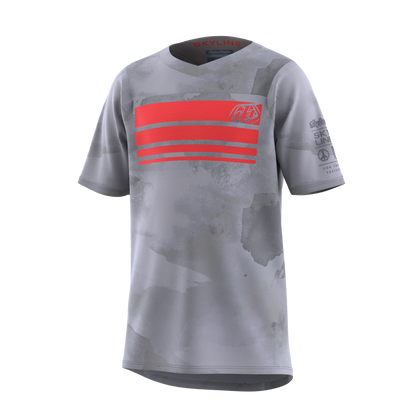 Troy Lee Designs Skyline Short Sleeve MTB Jersey - Blocks - Youth - Cement - 2023