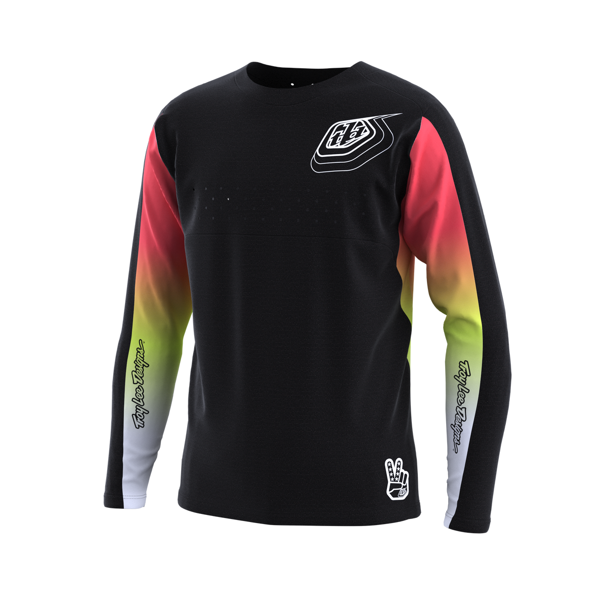 Troy Lee Designs Sprint Long Sleeve MTB Jersey - Richter - Youth - Black - 2023