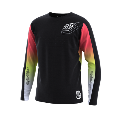 Troy Lee Designs Sprint Long Sleeve MTB Jersey - Richter - Youth - Black - 2023