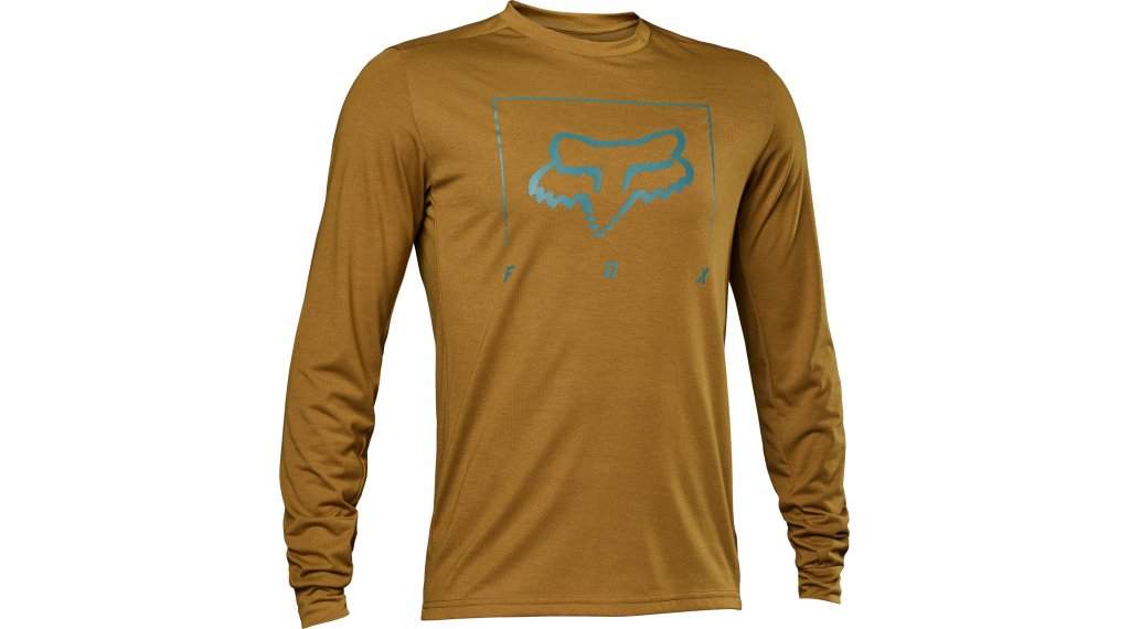 Fox Racing Ranger Dri Release MD Long Sleeve MTB Jersey - Tred - Caramel - 2022 Caramel Small 