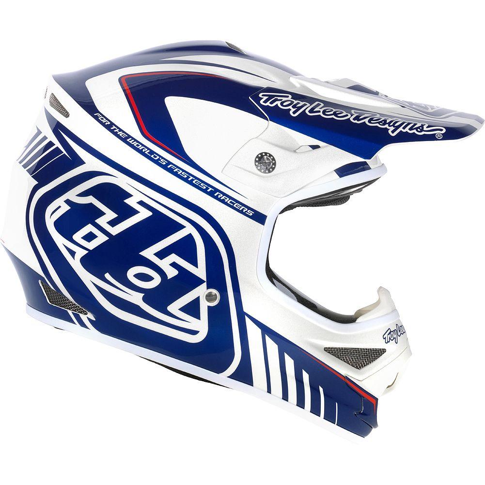 Troy Lee Designs Air Delta Full Face Helmet - Blue-White Blue - White Small 