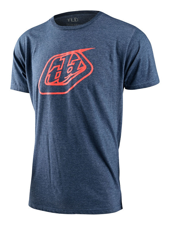 Troy Lee Designs Badge Short Sleeve Tee - Navy Black Heather Navy Black Heather Small 