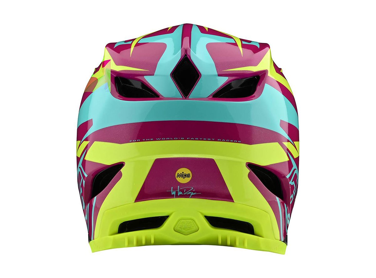 Troy Lee Designs D4 Composite Full Face Helmet - Slash - Purple-Yellow - 2020
