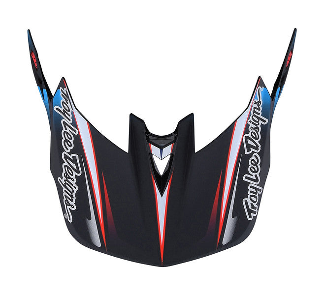 Troy Lee Designs D4 Replacement Visor - Lines - Black-Red Black - Red  