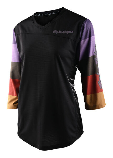 Troy Lee Designs Mischief 3/4 Sleeve MTB Jersey - Womens - Rugby - Black - 2022 Black X-Small 