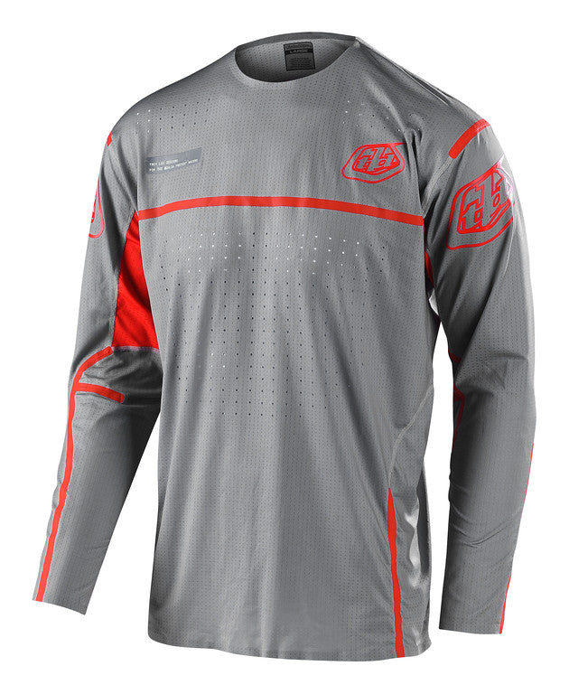 Troy Lee Designs Sprint Ultra Long Sleeve MTB Jersey - Lines - Gray-Rocket Pink - 2022 Gray - Rocket Pink Small 