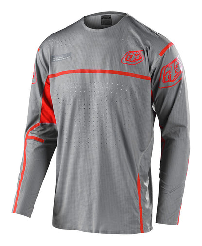 Troy Lee Designs Sprint Ultra Long Sleeve MTB Jersey - Lines - Gray-Rocket Pink - 2022 Gray - Rocket Pink Small 