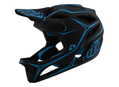 Troy Lee Designs Stage Full Face Helmet - Pinstripe - Black-Cyan - 2020 Black - Cyan X-Small/Small 