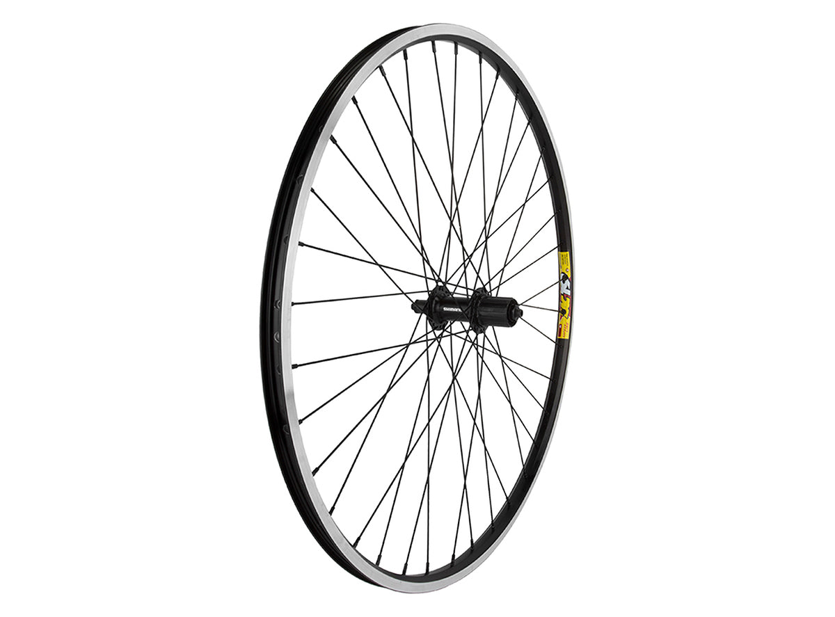 WheelMaster 700c Alloy Hybrid Double Wall Road Wheel - Rear - Black Black 35c - 36h - 135mmQR - 8/10 Speed Shimano 
