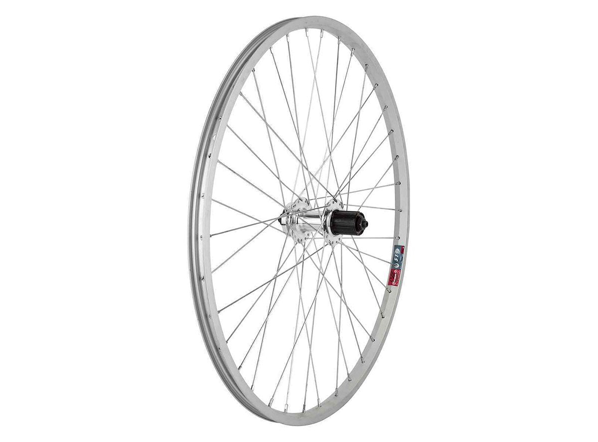 WheelMaster 26" Alloy MTN Disc Single Wall MTB Wheel - Rear Silver QR 135mm - 8/9/10 Speed 