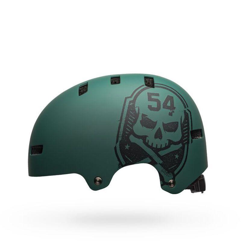 Bell Local BMX Helmet - Matt Green-Black Skull