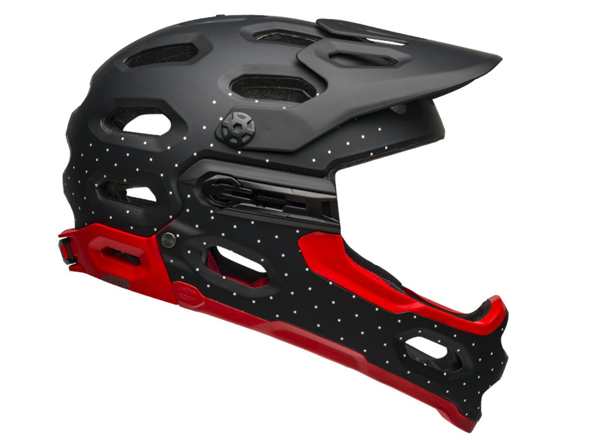 Bell Super 3R MIPS Full Face Helmet - Matt Black-White-Crimson - 2019 Matt Black - White - Crimson Small 