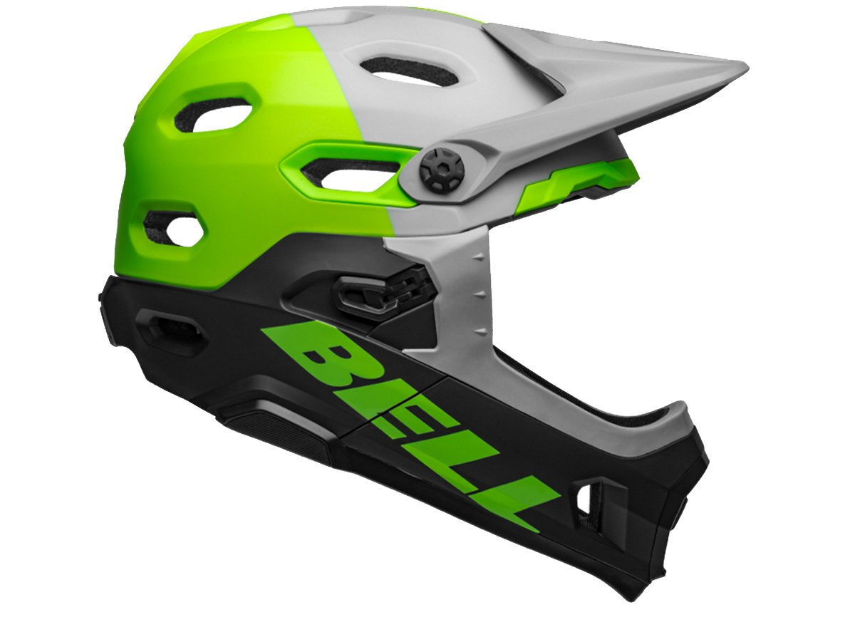 Bell Super DH MIPS Full Face Helmet - Unhinged Matt-Gloss Gray-Green-Black - 2019 Unhinged Matt - Gloss Gray - Green - Black Medium 