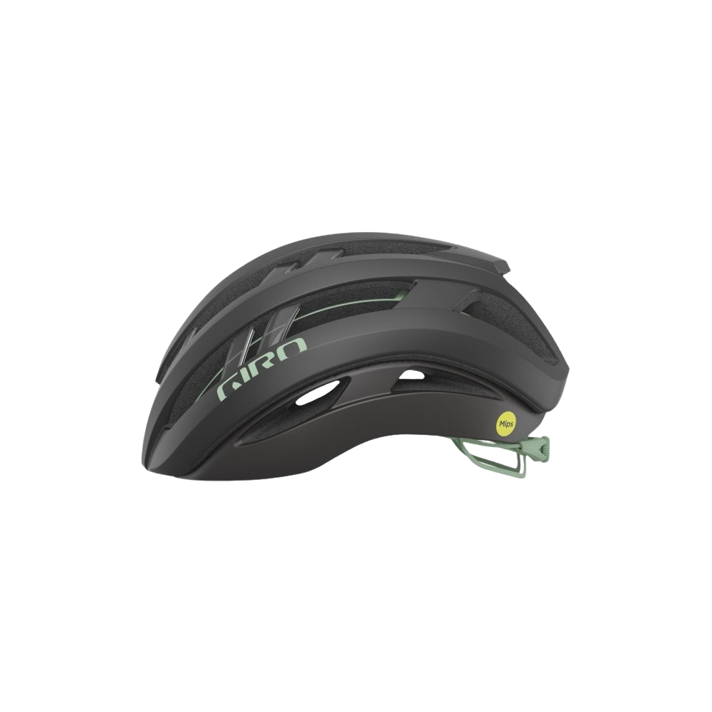 Giro Aries Spherical Road Helmet - Matt Coal-Spruce Green