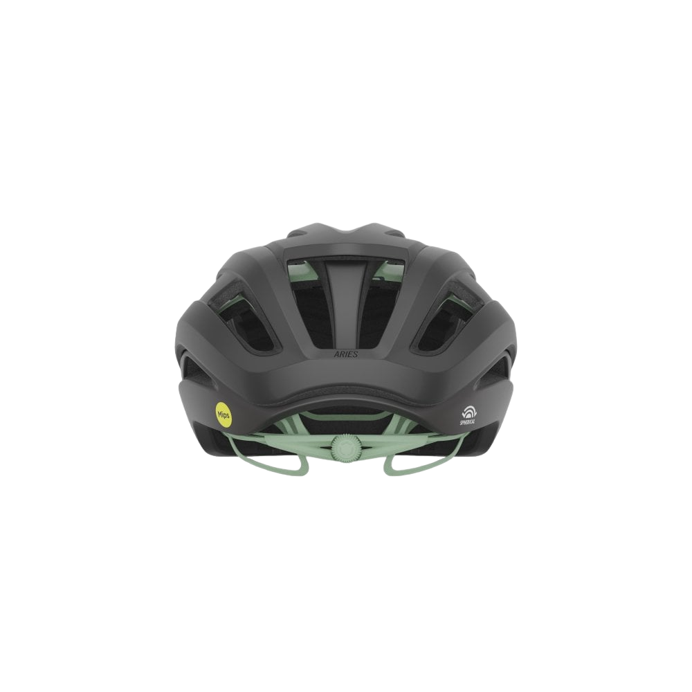 Giro Aries Spherical Road Helmet - Matt Coal-Spruce Green