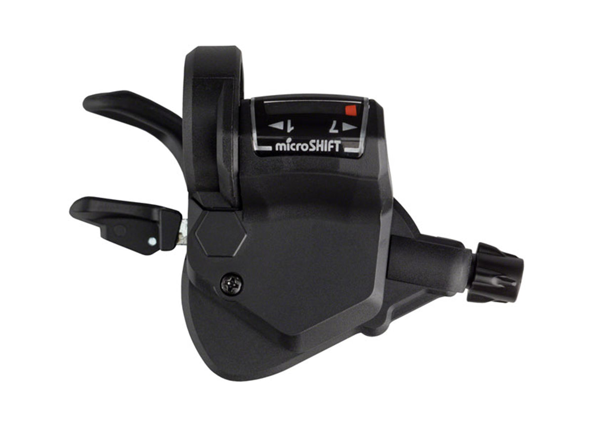 microSHIFT Mezzo 7 Spd Right Thumb-Tap Shifter Black With OGD Display - Shimano 